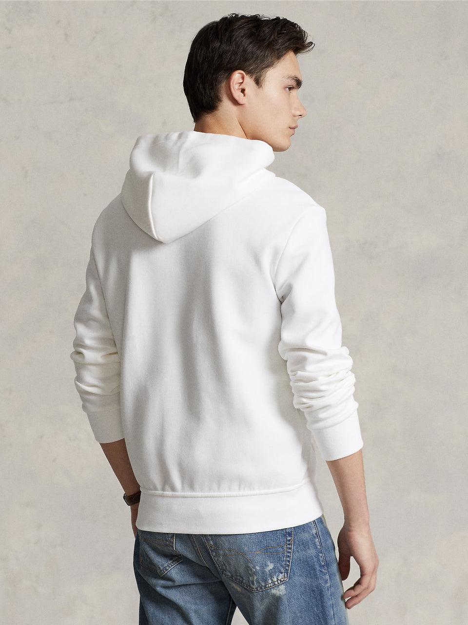 RALPH LAUREN Felpa con Cappuccio e Zip in Maglia Doppia Bianco 2025