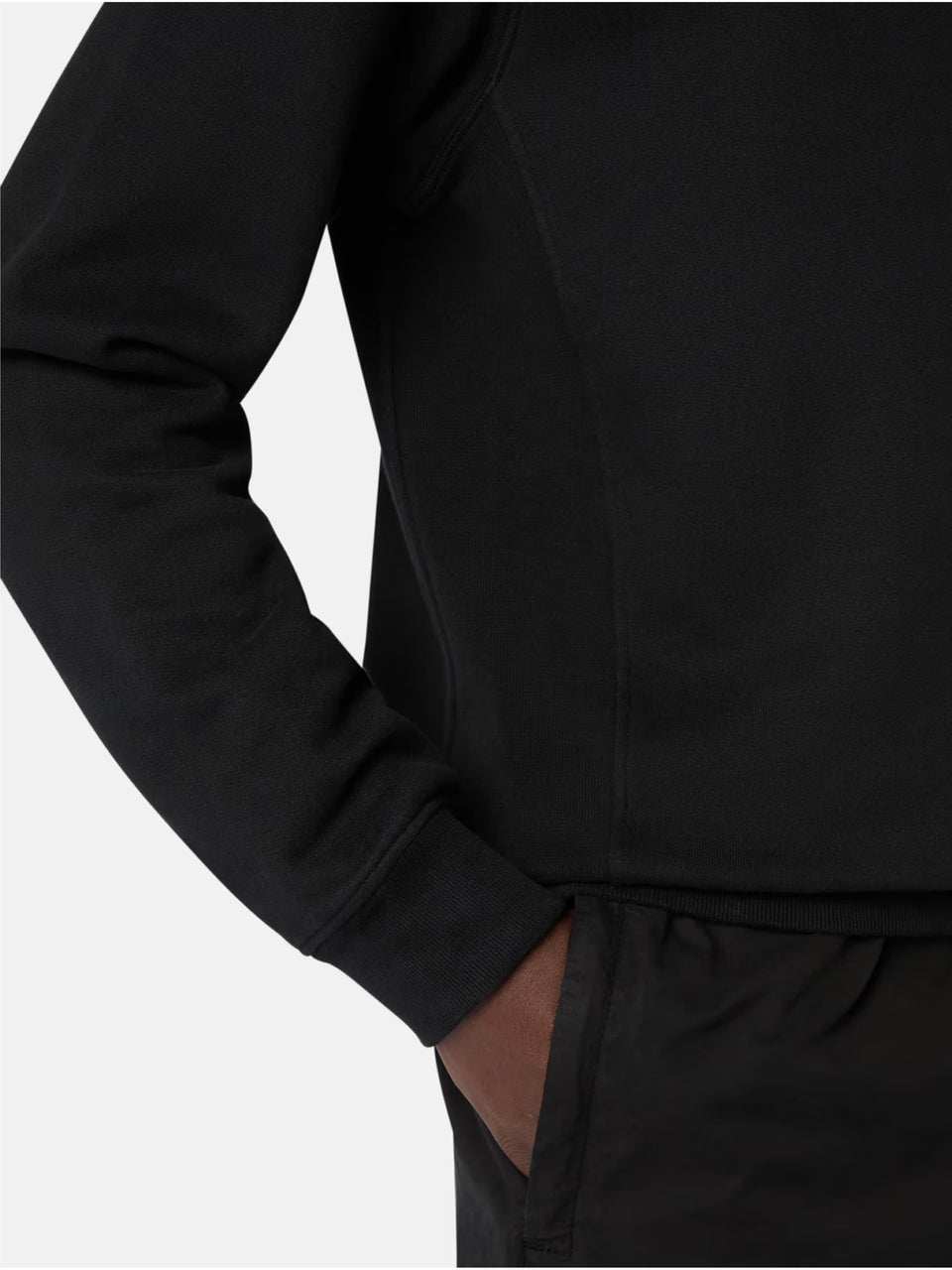STONE ISLAND Felpa Girocollo in Cotone Nero Italy