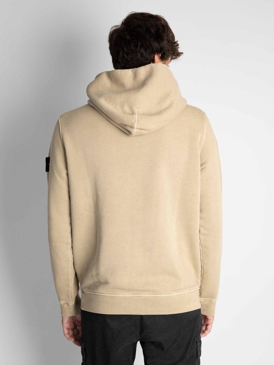 STONE ISLAND Felpa con Cappuccio e Tasca Marsupio Biscotto Italia
