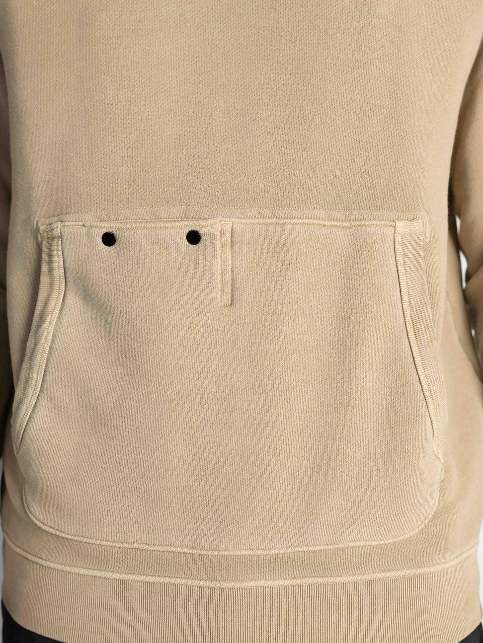 STONE ISLAND Felpa con Cappuccio e Tasca Marsupio Biscotto Italia