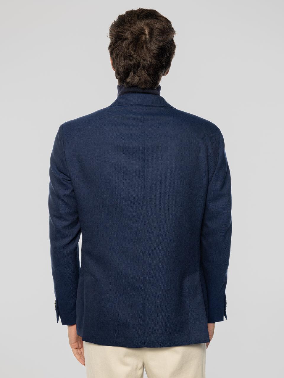 PAOLONI Giacca Sfoderata in Lana Oxford Blu 2025