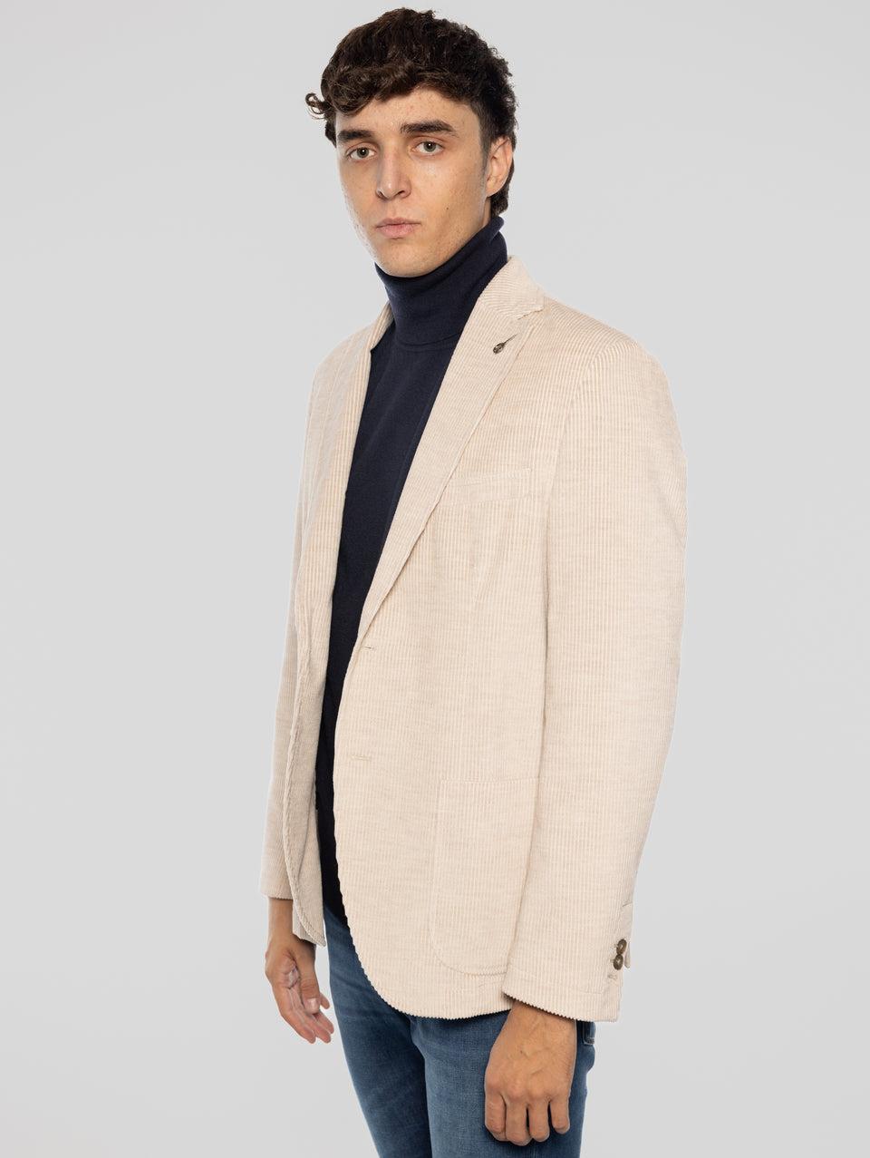 PAOLONI Giacca in Velluto a Coste Beige Lightning offer