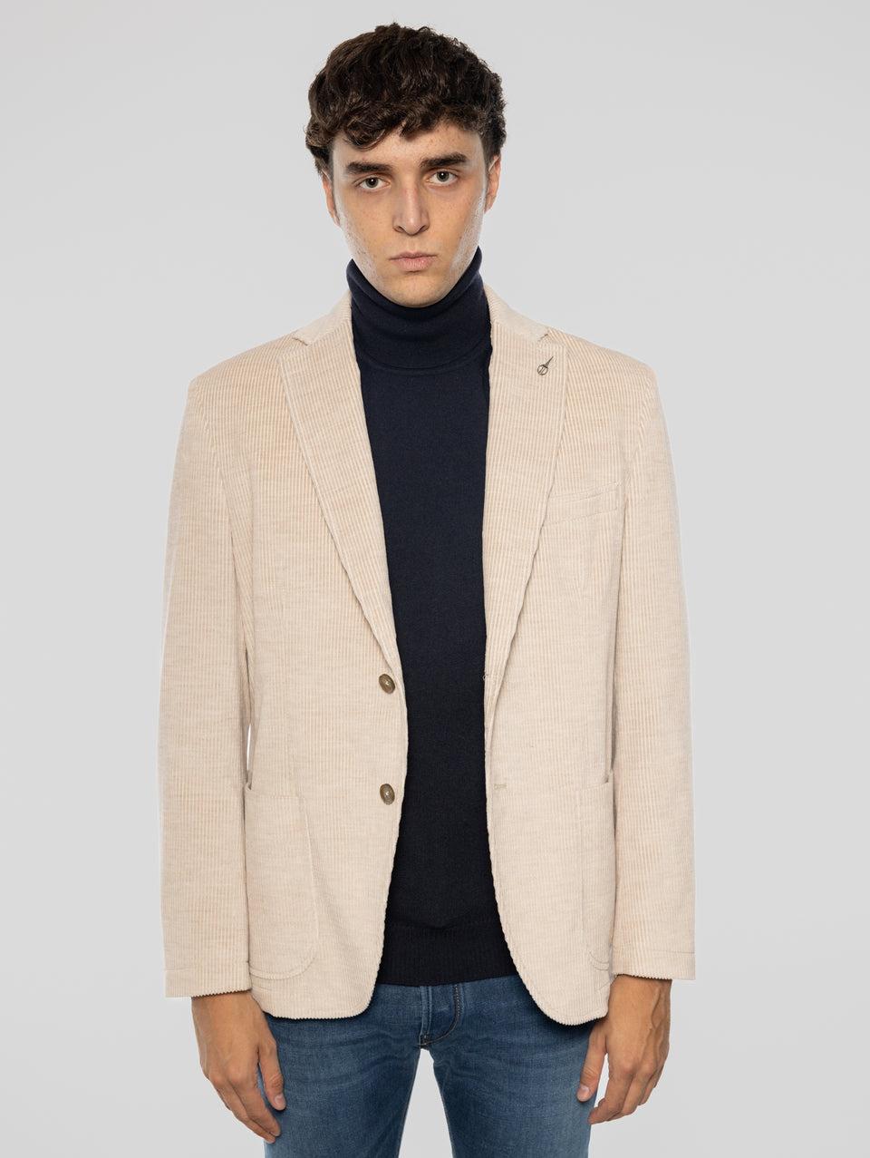 PAOLONI Giacca in Velluto a Coste Beige Lightning offer