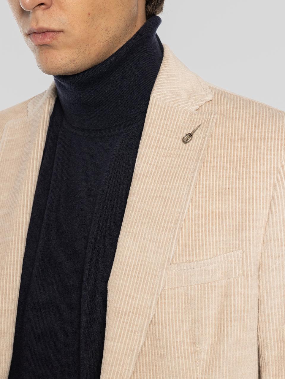 PAOLONI Giacca in Velluto a Coste Beige Lightning offer