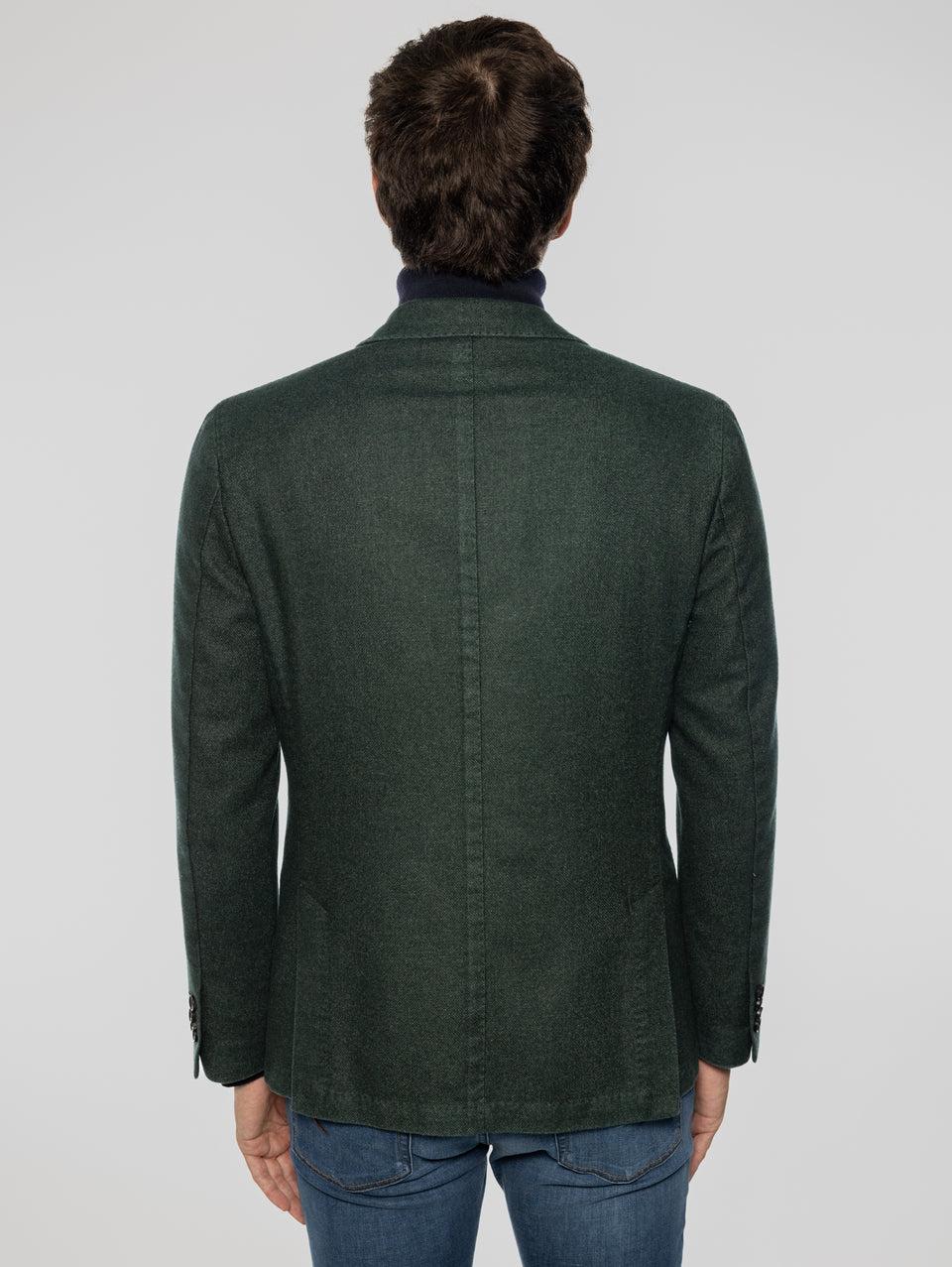 PAOLONI Giacca Doppio Petto in Lana Frosted Verde Promozione