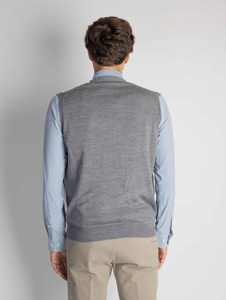 ALPHA STUDIO Gilet con Scollo a V Grigio Economico