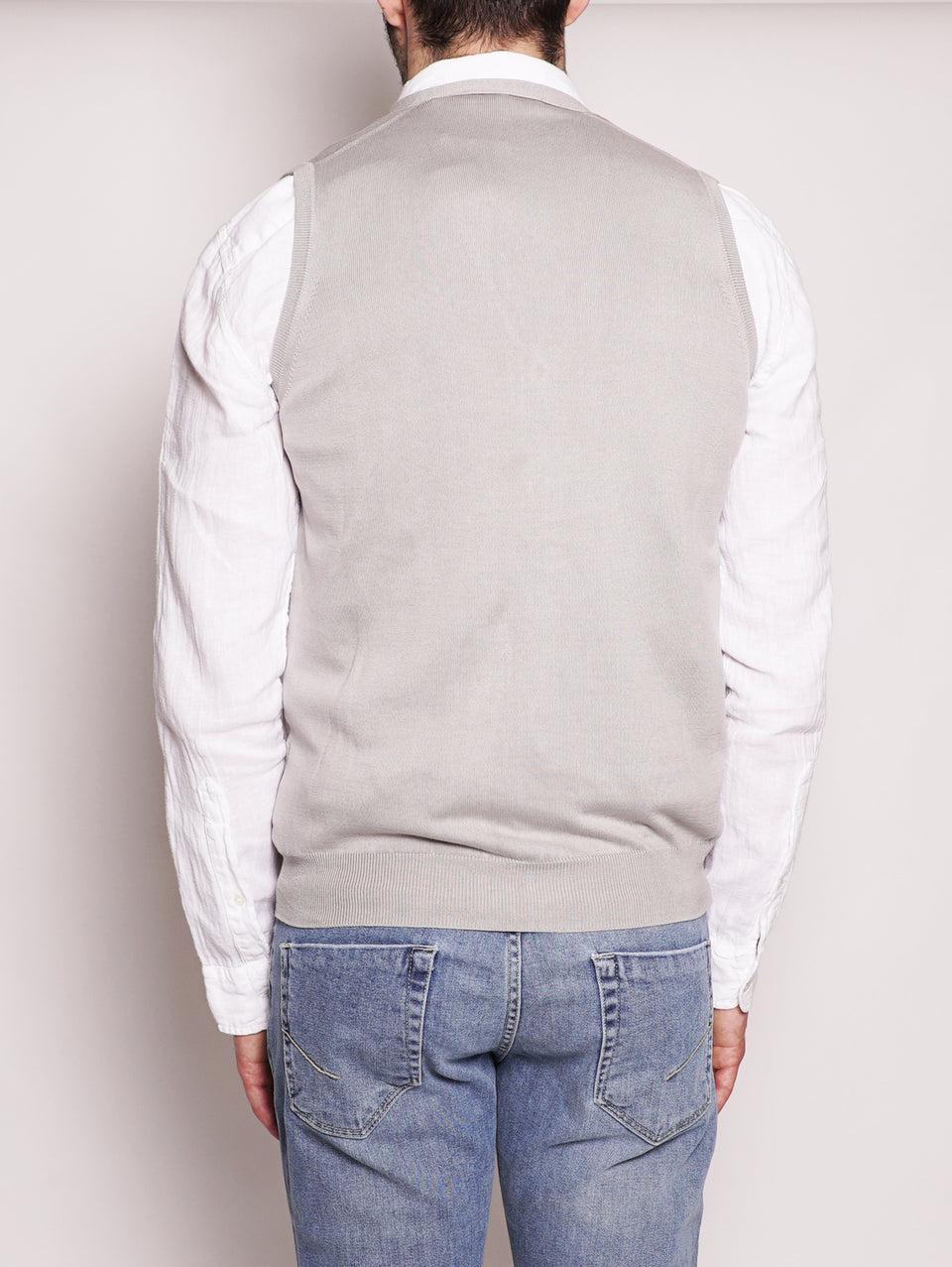 ALPHA STUDIO Gilet in Cotone Frosted Perla Offerte