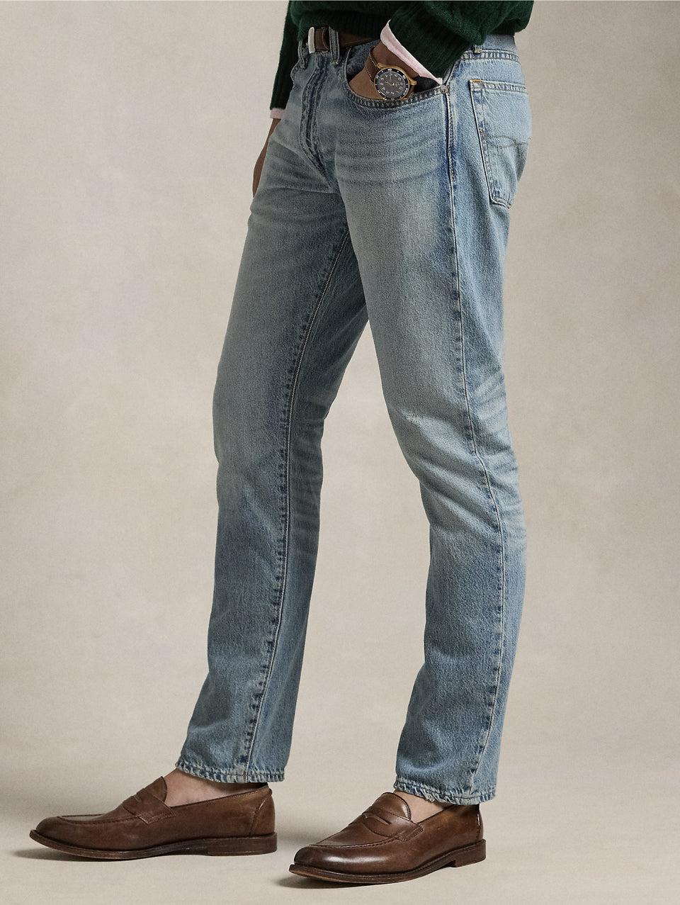 RALPH LAUREN Jeans Parkside con Effetto Invecchiato Blu Italia