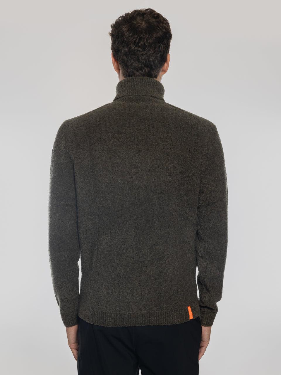 RRD Maglia Dolcevita in Lana Bouclé Militare Consegna Veloce