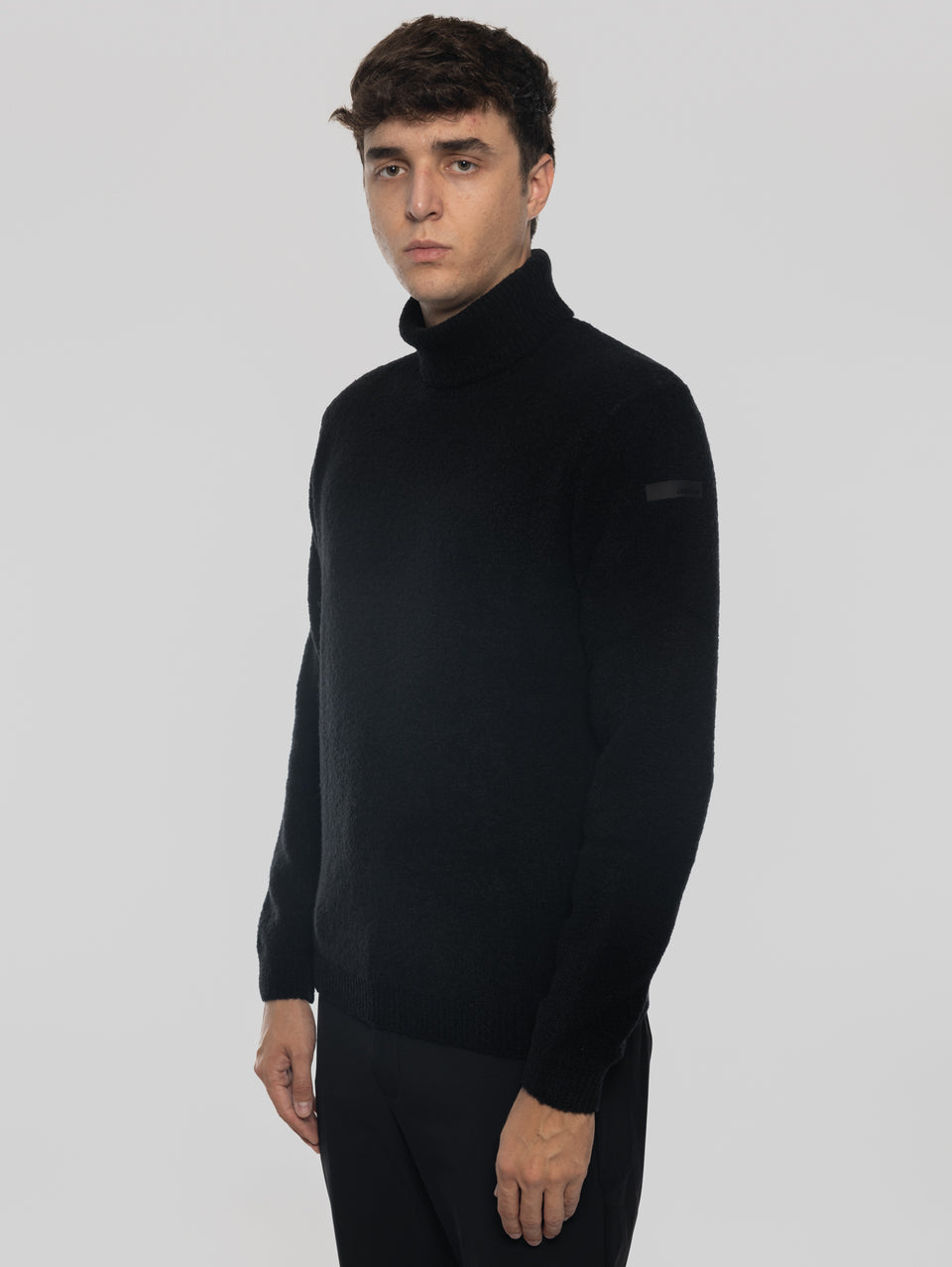 RRD Maglia Dolcevita in Lana Bouclé Nero Promozione Limitata