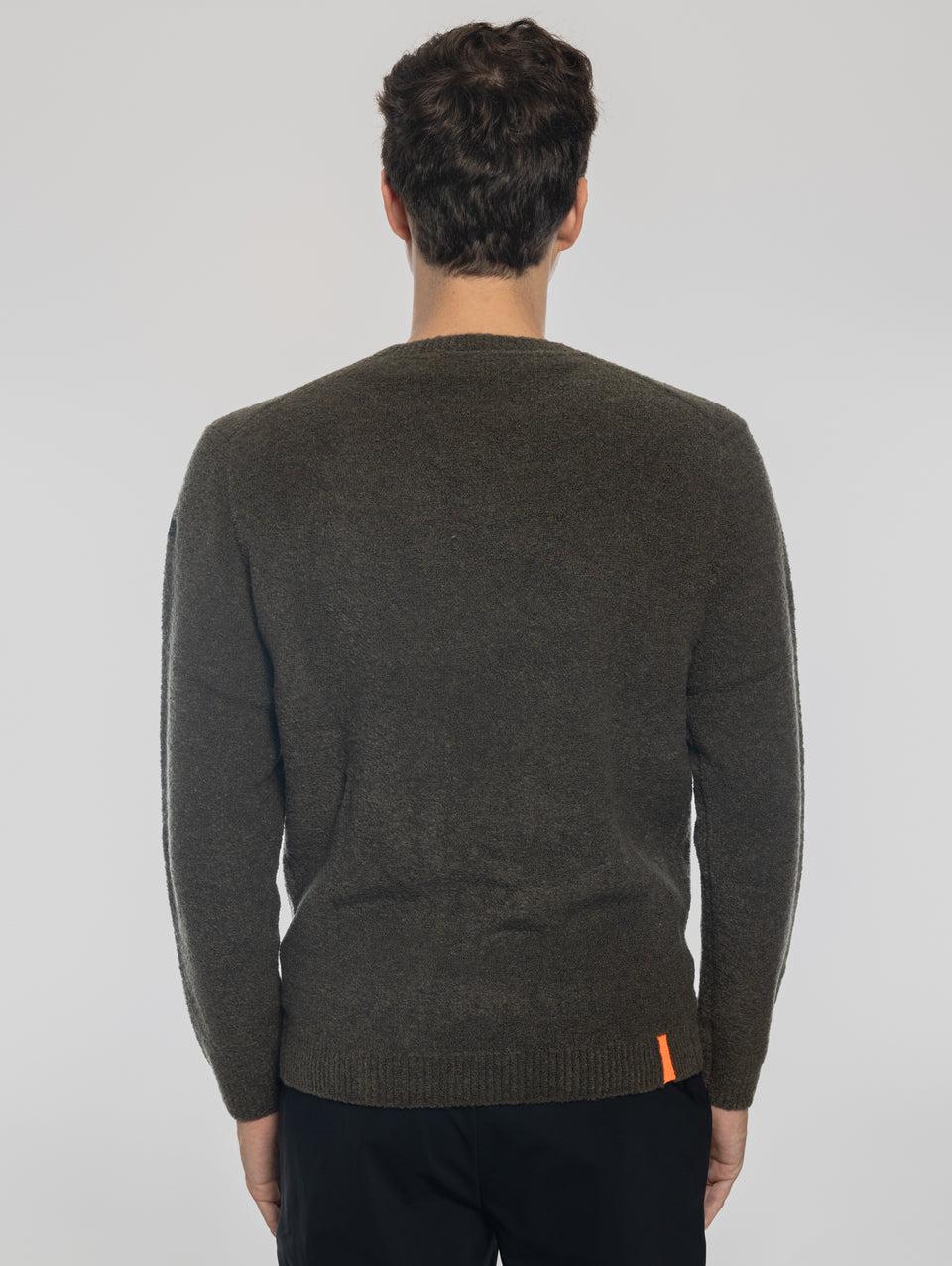 RRD Maglia Girocollo in Lana Bouclé Militare Shopping Online