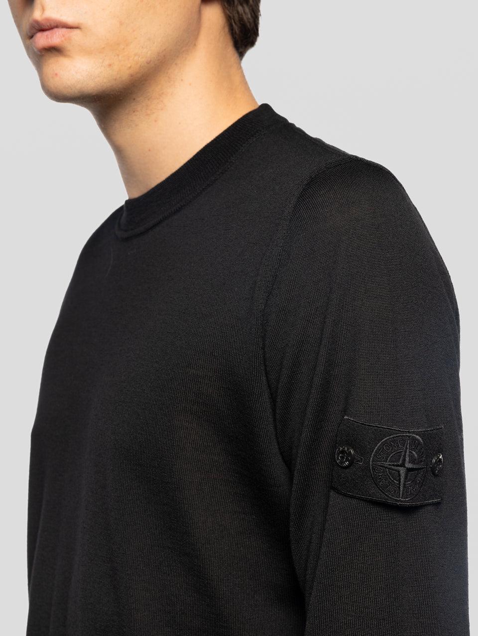 STONE ISLAND Maglia Girocollo Ghost in Lana Nero Presa