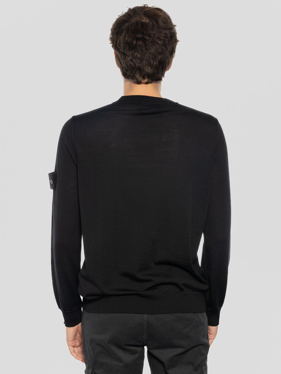 STONE ISLAND Maglia Girocollo Ghost in Lana Nero Presa