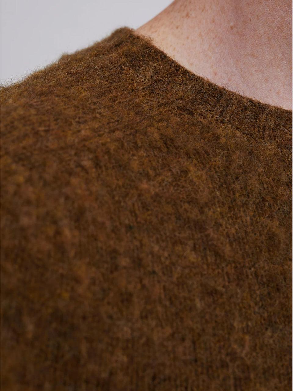 NORSE PROJECTS Maglia Girocollo in Lana Scozzese Birnir Oliva Outlet