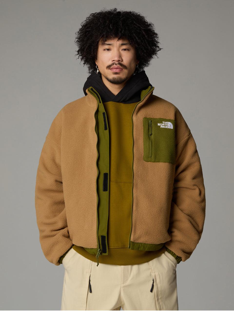 THE NORTH FACE Giacca da Uomo in Pile Reversibile Yumiori Beige/Verde In Linea