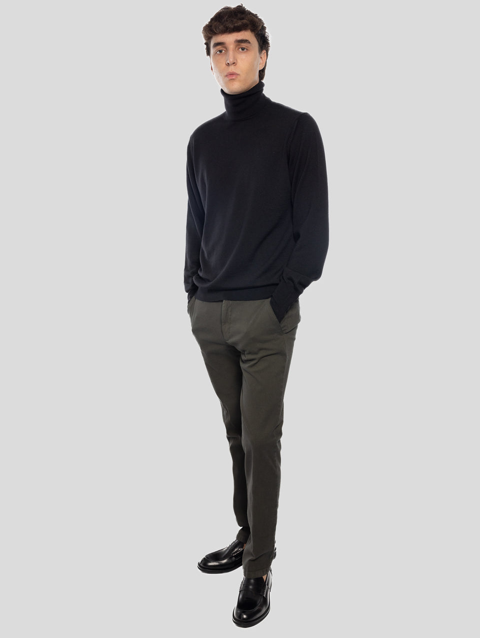 BRIGLIA 1949 Pantaloni Slim in Cotone Armaturato Verde Affare Del Giorno