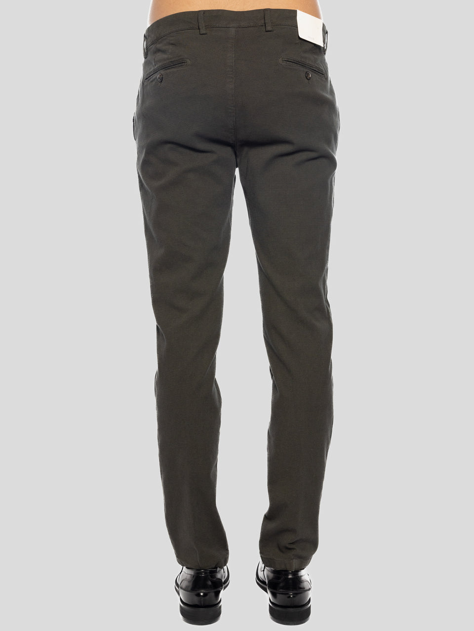 BRIGLIA 1949 Pantaloni Slim in Cotone Armaturato Verde Affare Del Giorno