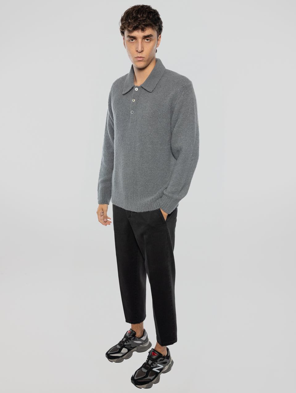 BRIGLIA 1949 Pantaloni in Bull Denim con Pinces Nero Convenienza