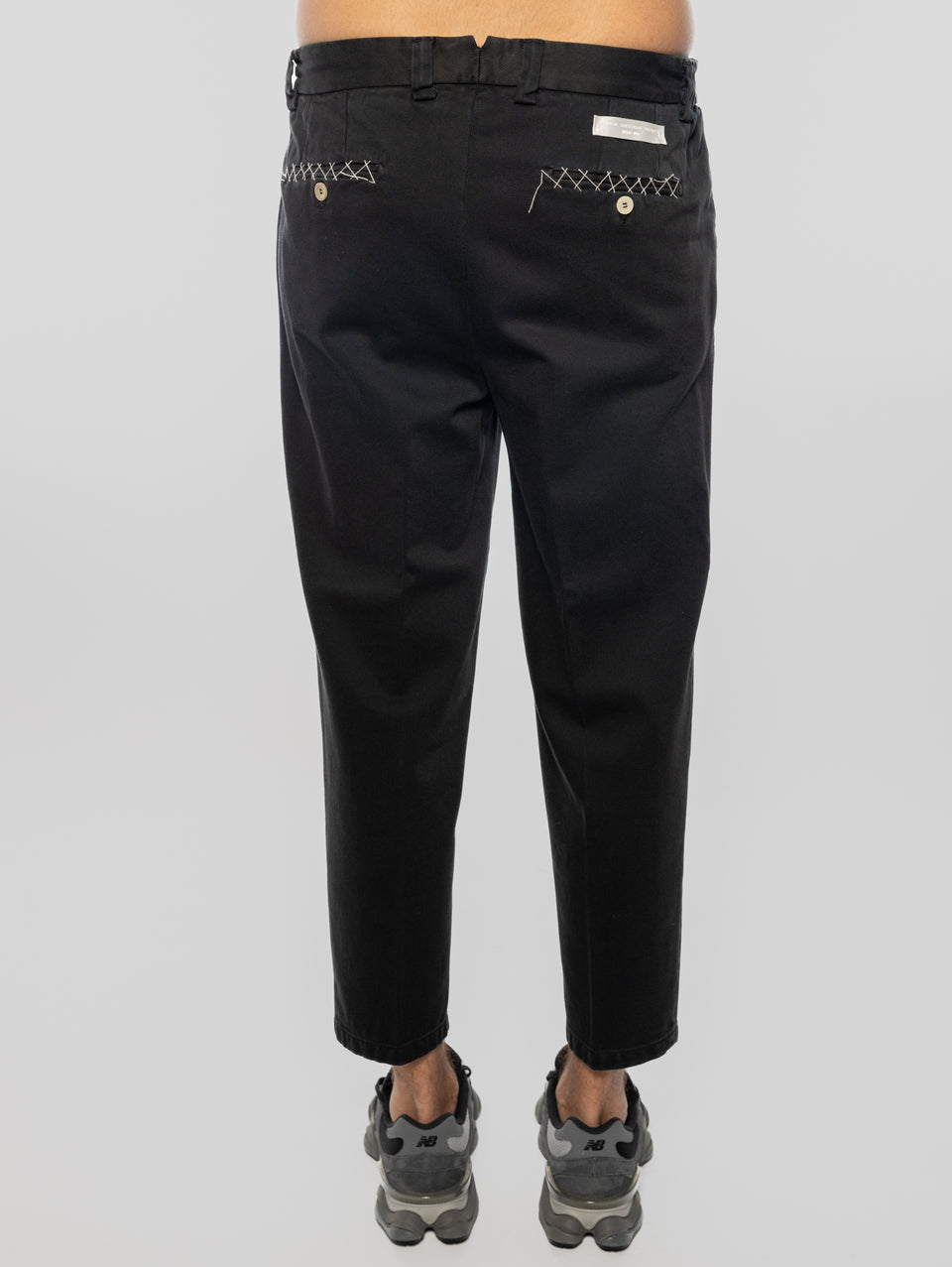 BRIGLIA 1949 Pantaloni in Bull Denim con Pinces Nero Convenienza
