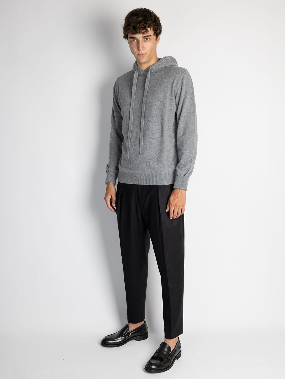 BRIGLIA 1949 Pantaloni in Flanella con Pinces Nero Outlet