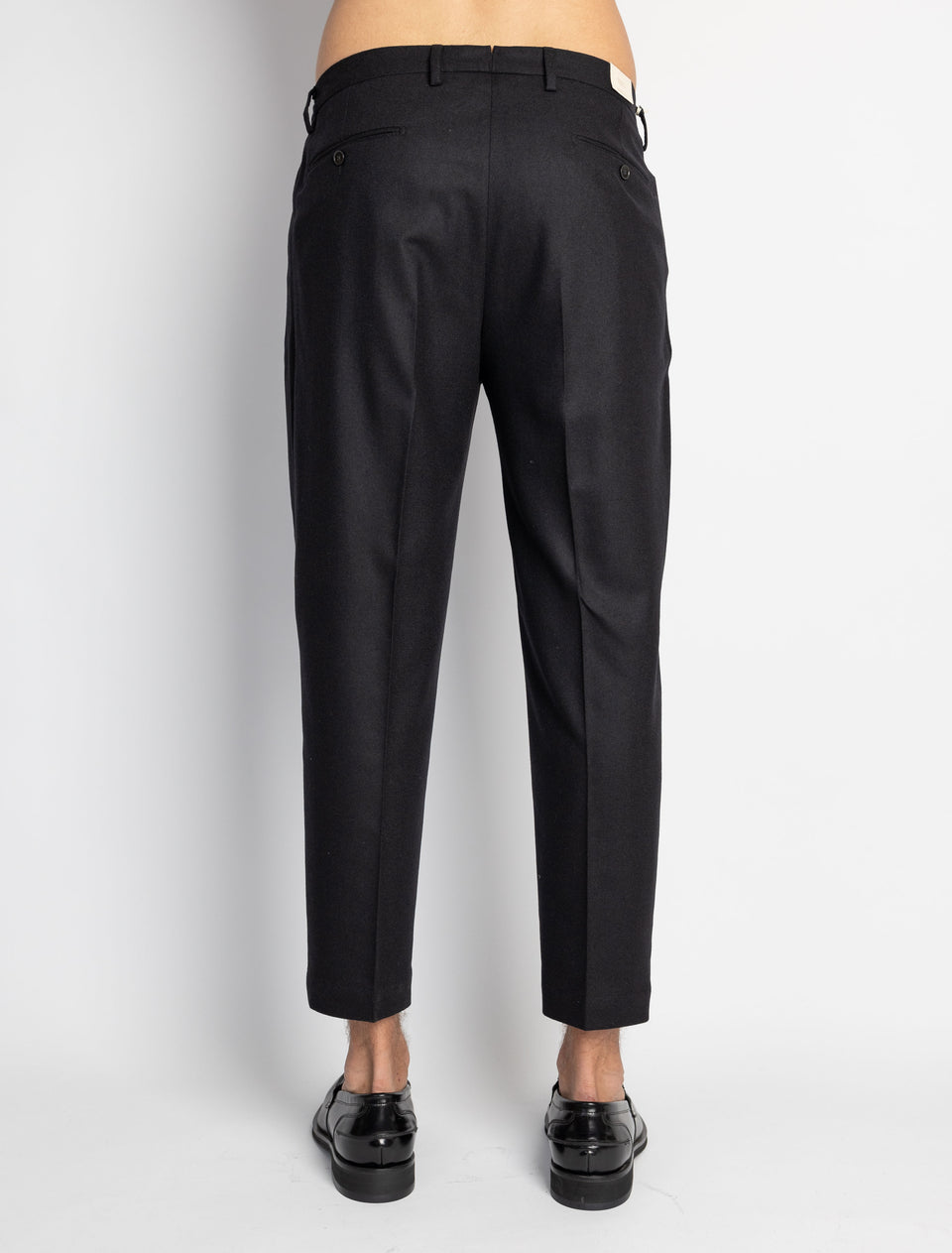 BRIGLIA 1949 Pantaloni in Flanella con Pinces Nero Outlet