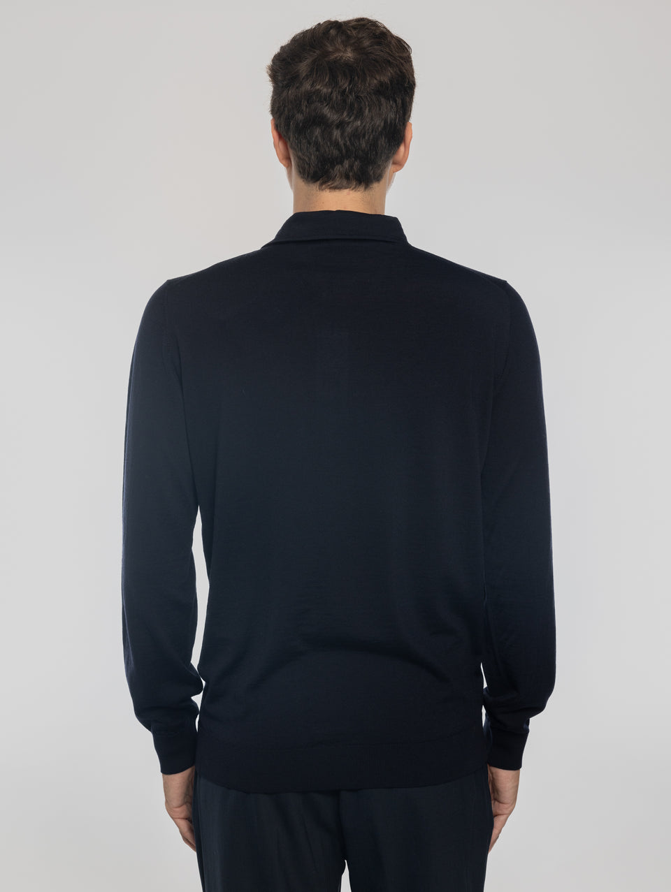 ALPHA STUDIO Polo in Lana con Collo Costruito Blu Notte Hotsell