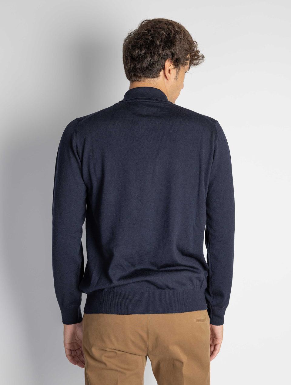 ALPHA STUDIO Polo Manica Lunga Blu Vendita Calda