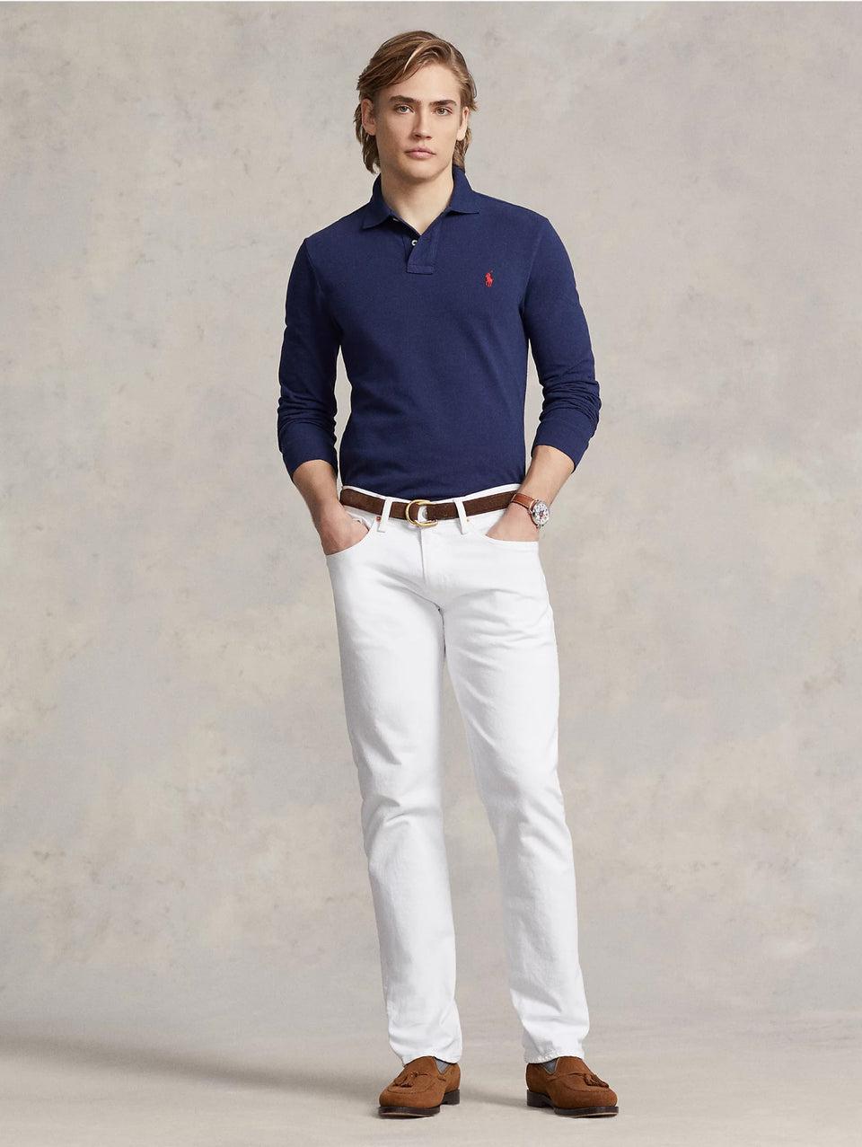 RALPH LAUREN Polo Slim Fit Manica Lunga Blu I Più Venduti