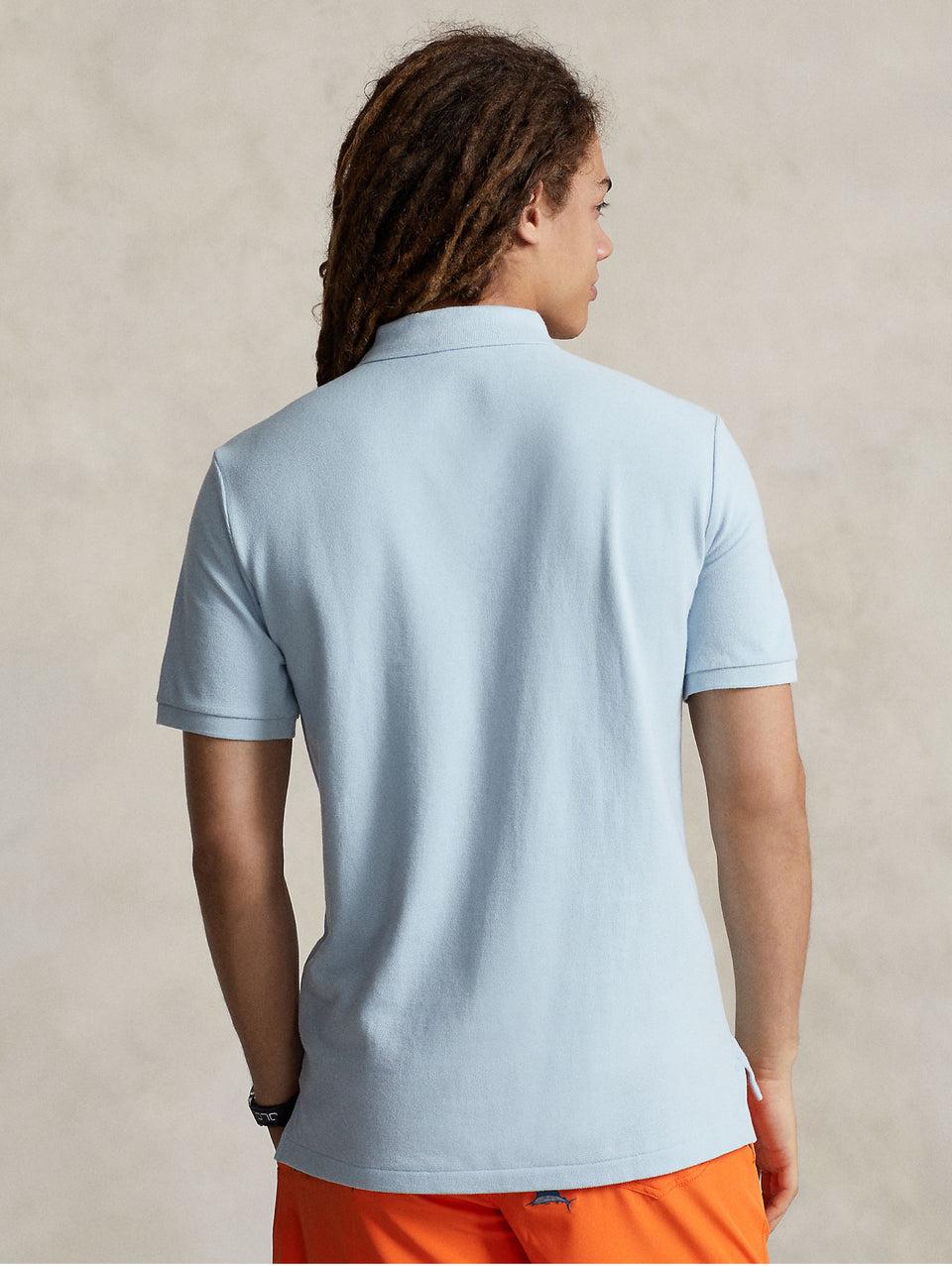 RALPH LAUREN Polo in Mesh Slim Fit Blu Cielo Vendite Flash