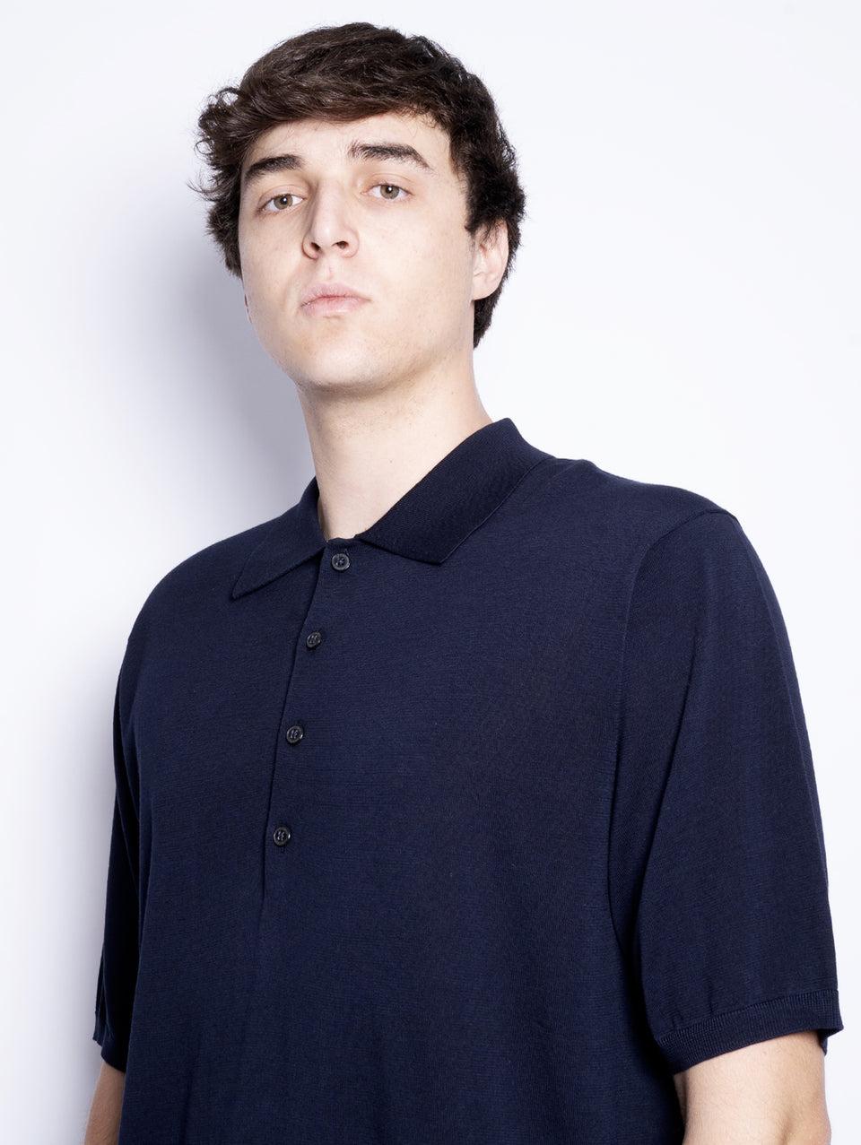CLOSED Polo in Cotone Extrafine Blu Notte Prezzo basso