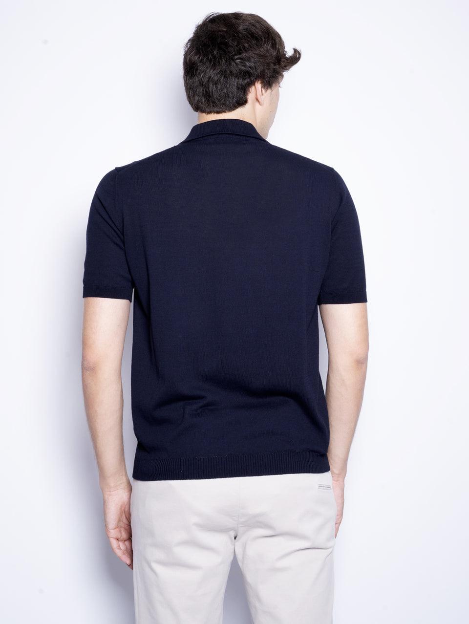 ALPHA STUDIO Polo con Tre Bottoni Blu Notte Italia