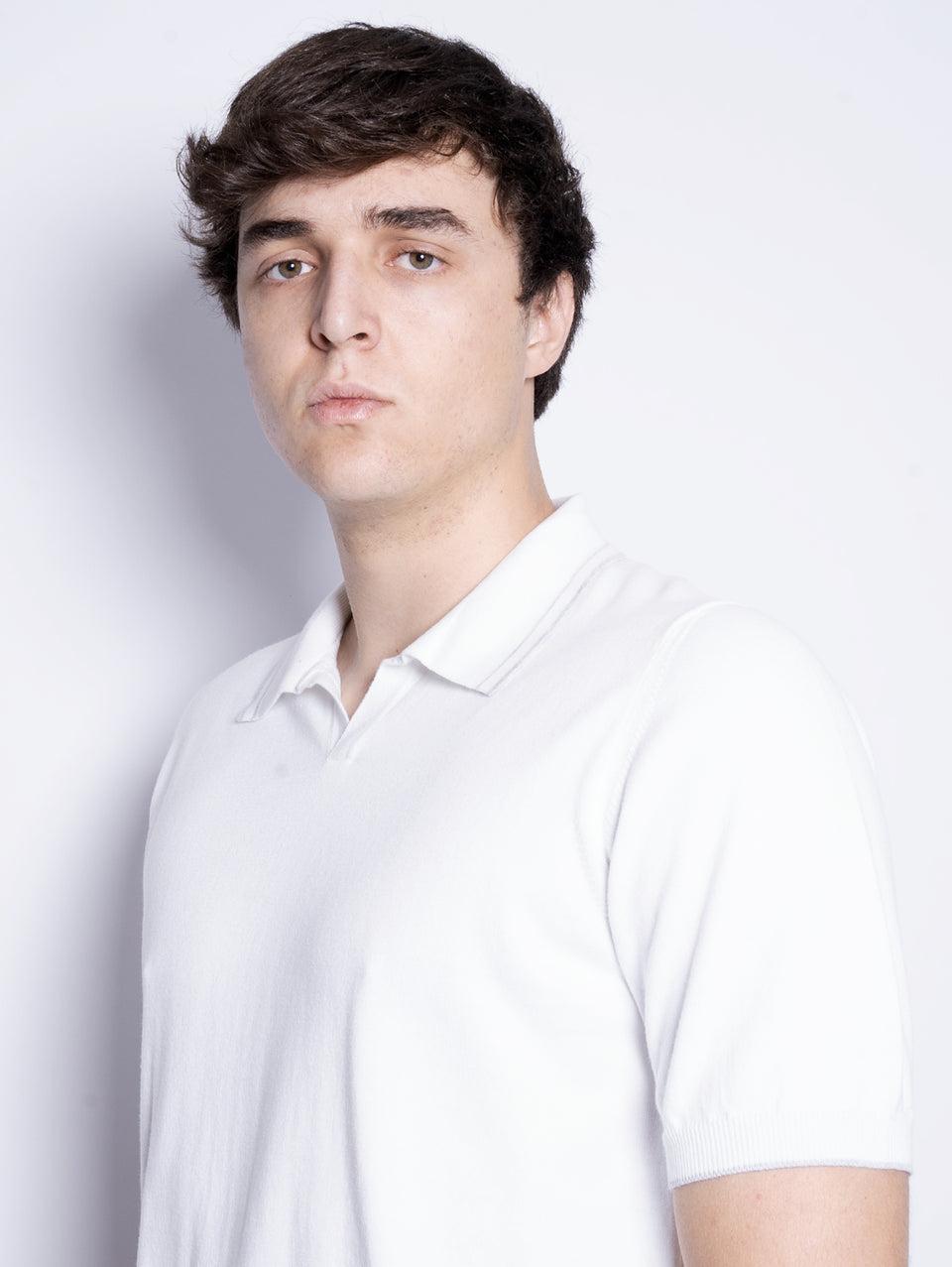 ALPHA STUDIO Polo in Cotone Tinto in Capo Bianco 2025