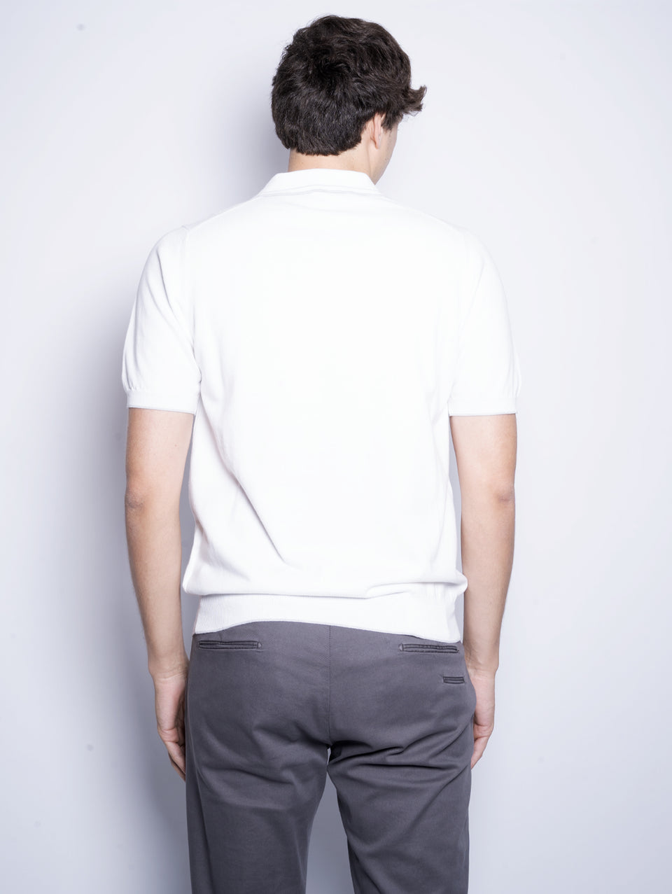 ALPHA STUDIO Polo in Cotone Tinto in Capo Bianco 2025