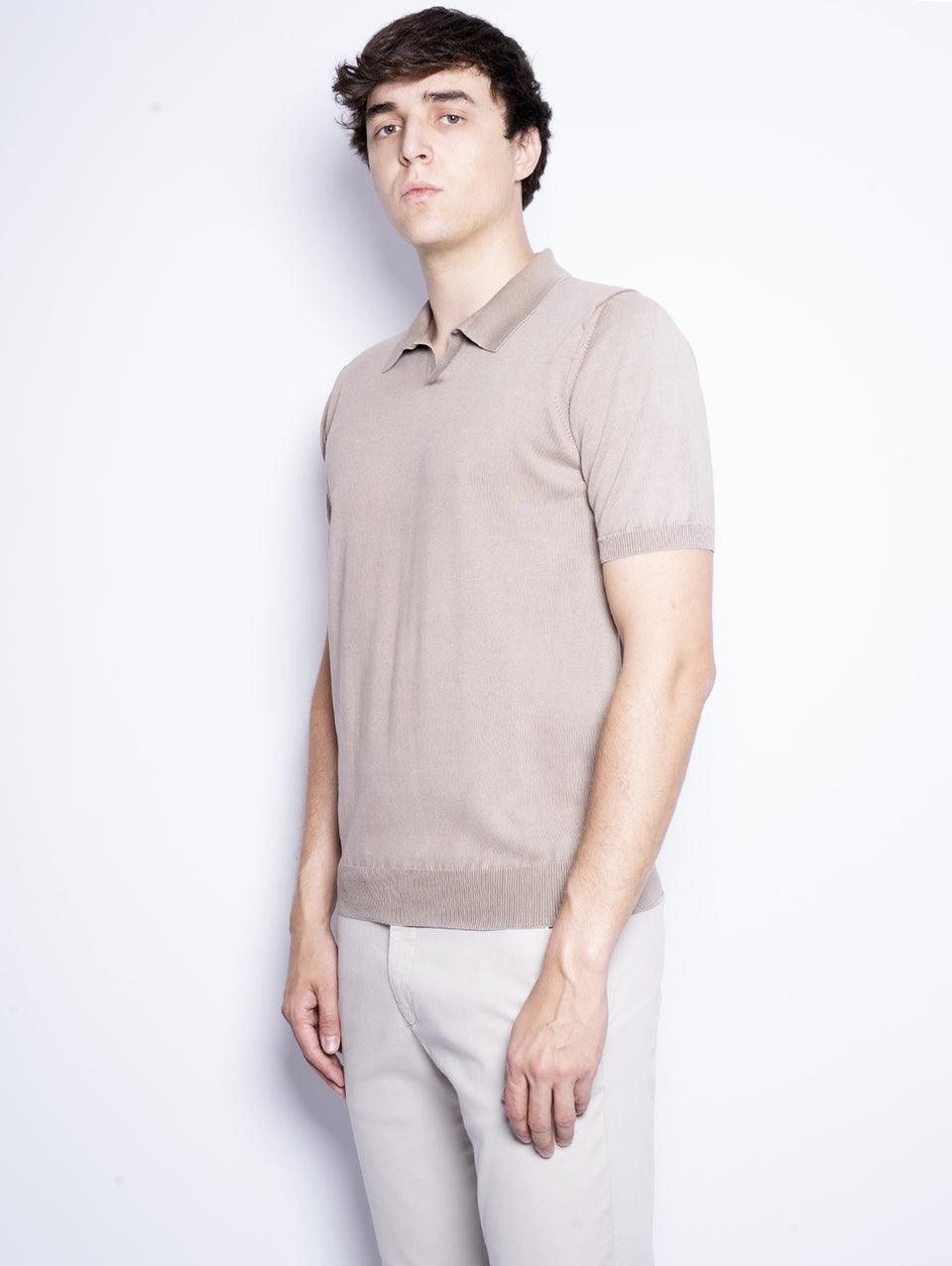 ALPHA STUDIO Polo in Cotone Tinto in Capo Argilla Nuovo
