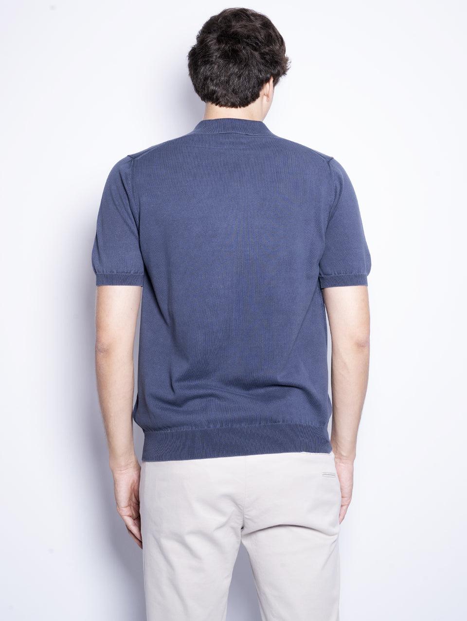 ALPHA STUDIO Polo in Cotone Tinto in Capo Blu Qualità