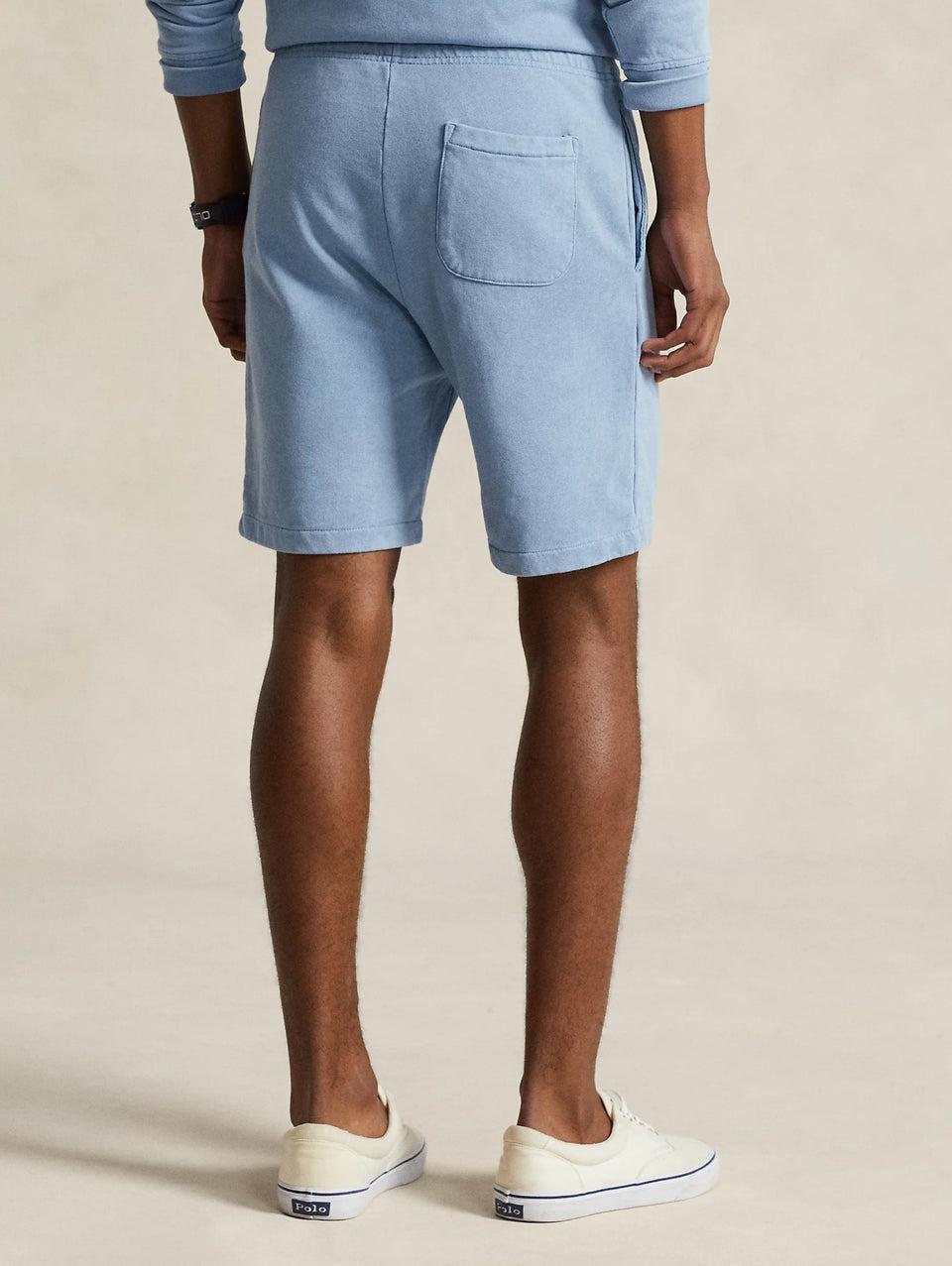 RALPH LAUREN Shorts in Cotone Loopback Celeste Spedizione Gratuita