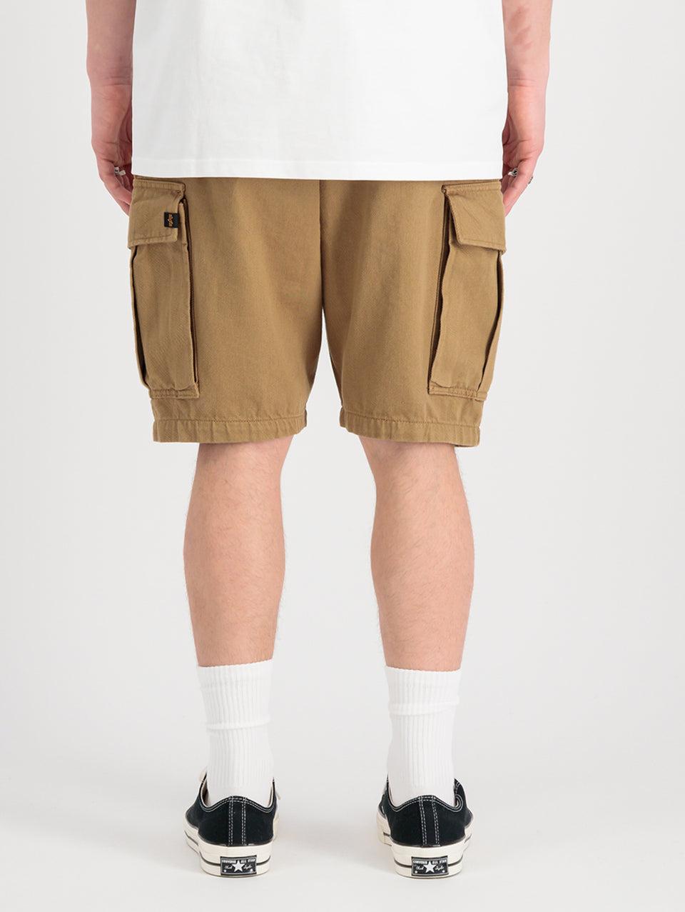 ALPHA INDUSTRIES Shorts Cargo con Pince in Twill di Cotone Khaki Soddisfazione Garantita