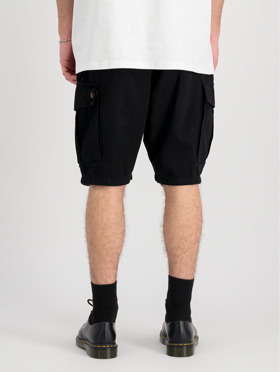 ALPHA INDUSTRIES Shorts Cargo con Pince in Twill di Cotone Nero Qualità Garantita