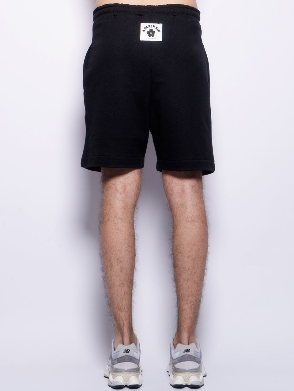 A PAPER KID Shorts in Felpa con Pince Nero Solo un giorno rimasto