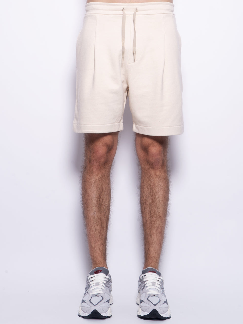 A PAPER KID Shorts in Felpa con Pince Sabbia