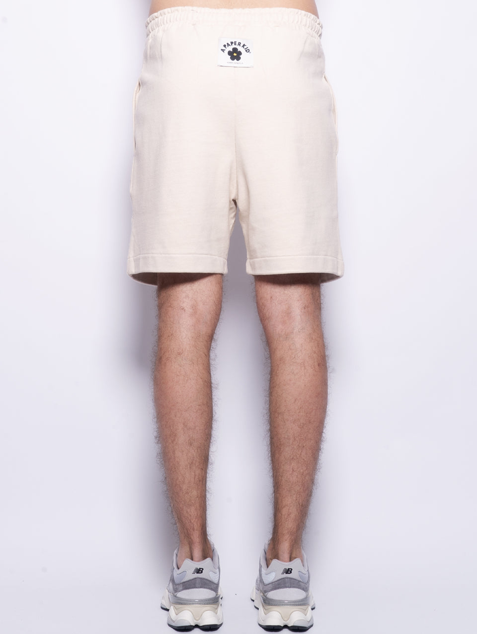 A PAPER KID Shorts in Felpa con Pince Sabbia Affare Del Giorno