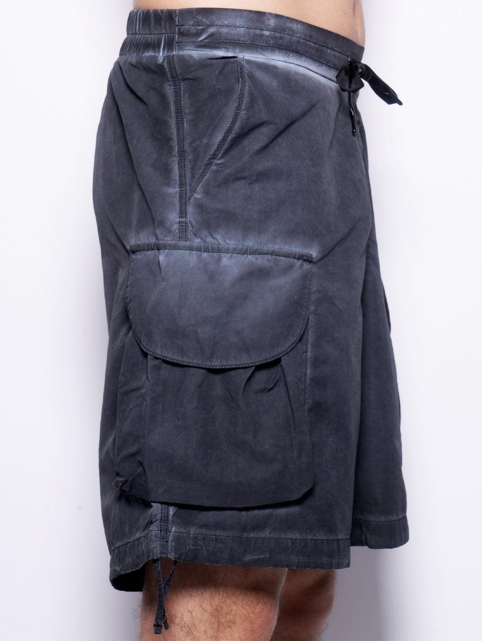 A PAPER KID Shorts Cargo in Nylon Nero Prezzo Ridotto
