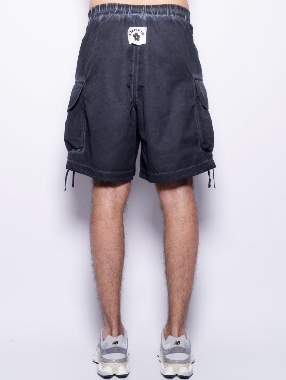 A PAPER KID Shorts Cargo in Nylon Nero Prezzo Ridotto