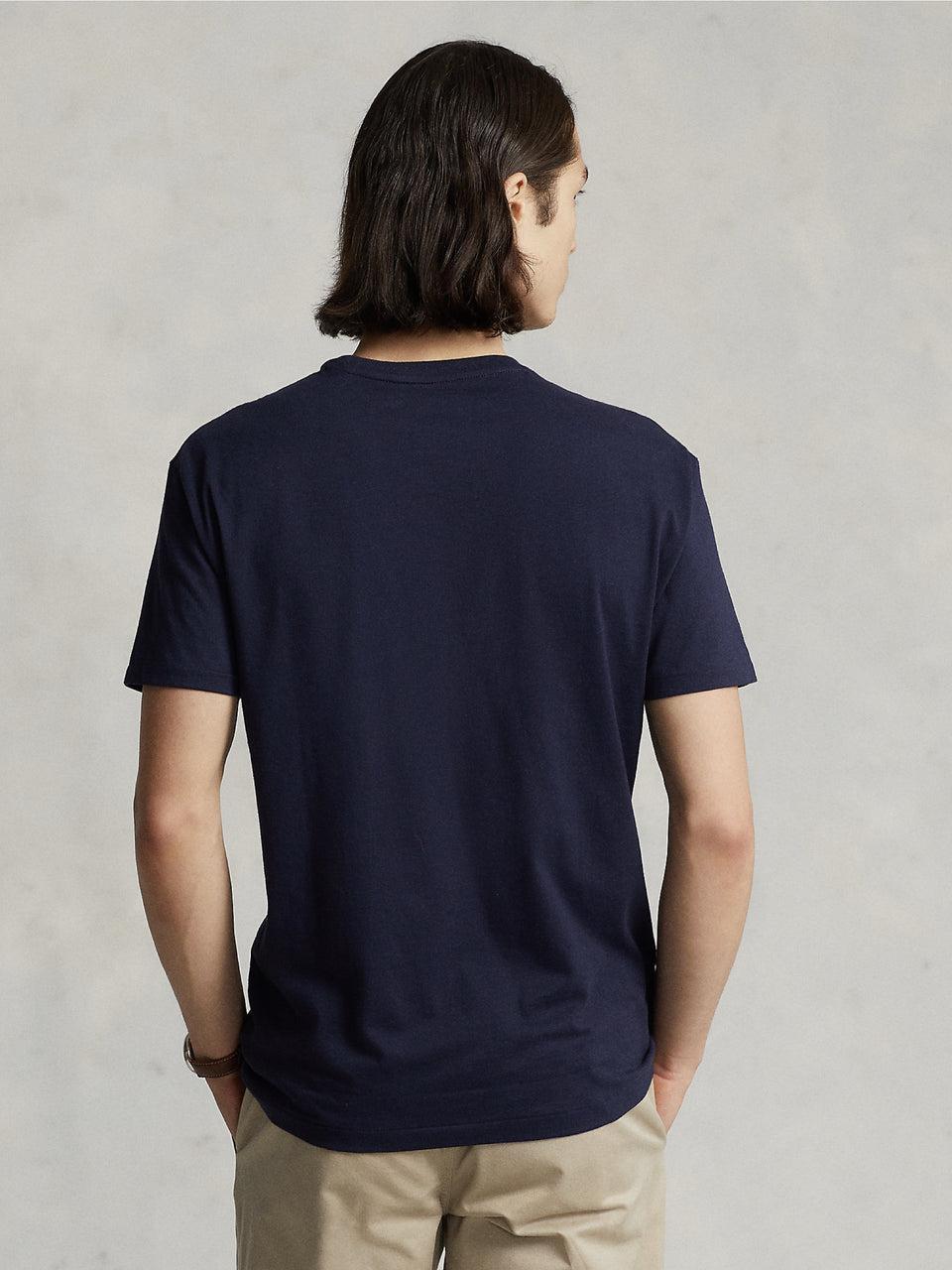 RALPH LAUREN T-shirt in Cotone Basica Inchiostro Sconto