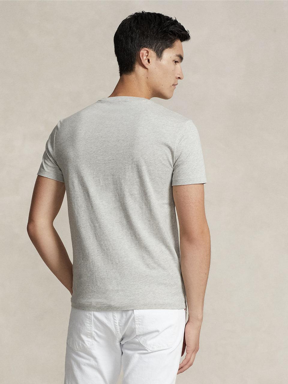 RALPH LAUREN T-shirt in Cotone Basica Grigio Economico