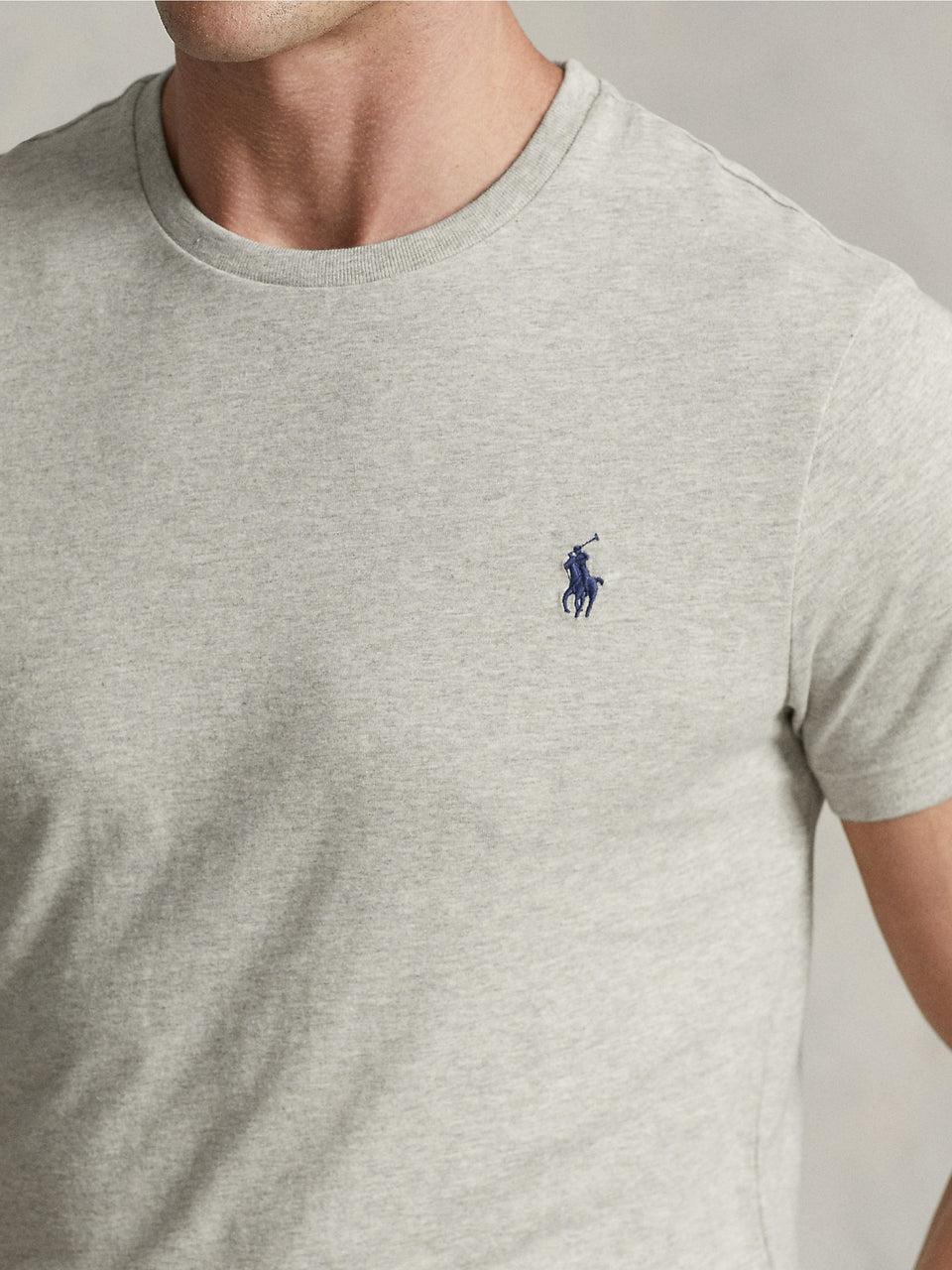 RALPH LAUREN T-shirt in Cotone Basica Grigio Economico