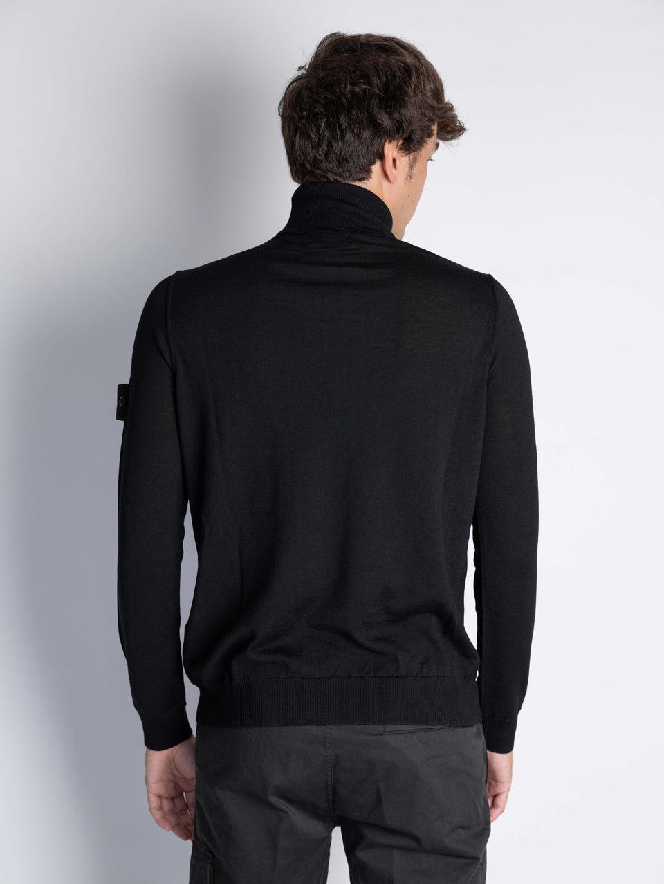 STONE ISLAND Maglia Collo Alto Ghost in Lana Nero Vendita Calda