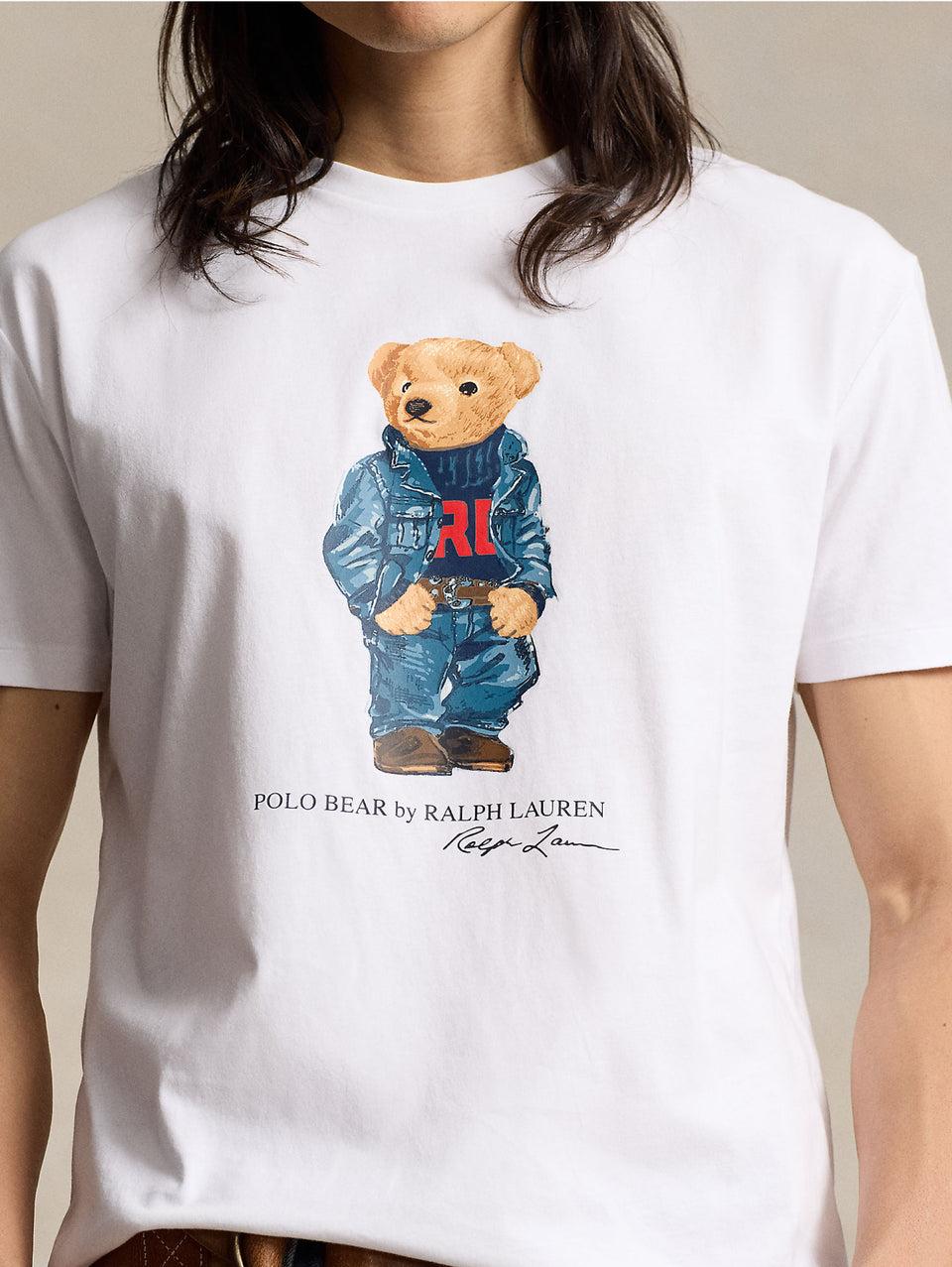 RALPH LAUREN T-shirt Girocollo Polo Bear Bianco Vendita Economica