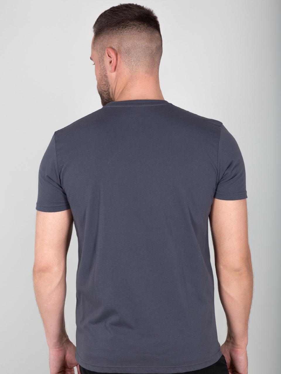 ALPHA INDUSTRIES T-shirt con Logo sul Petto Grigio In Saldo