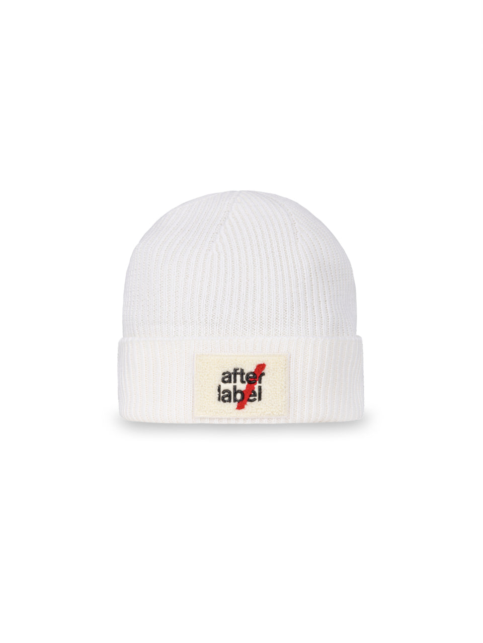 AFTER LABEL Cappello a Coste con Logo Panna